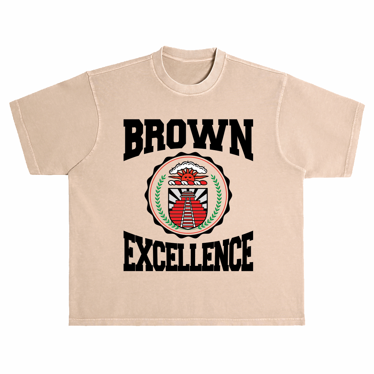 BROWN EXCELLENCE TEE - TAN
