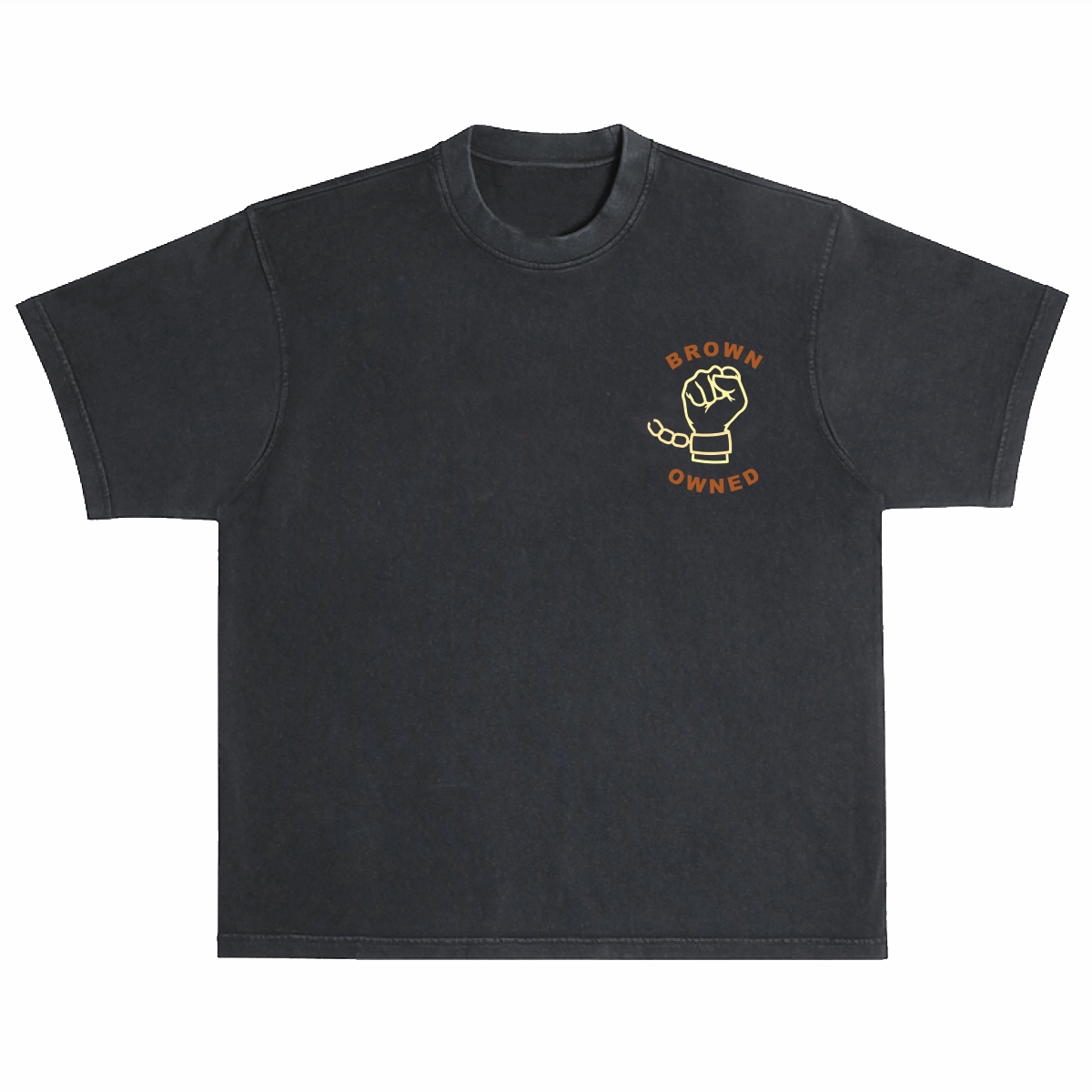BROWN OWNED TEE - BLACK