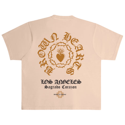 BROWN HEARTS TEE - BURRO
