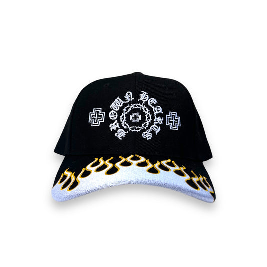 BROWN HEARTS CAP - FLAME WHITE