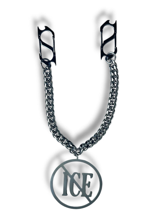 NO ICE Silver Stainless Cuban Wallet Chain