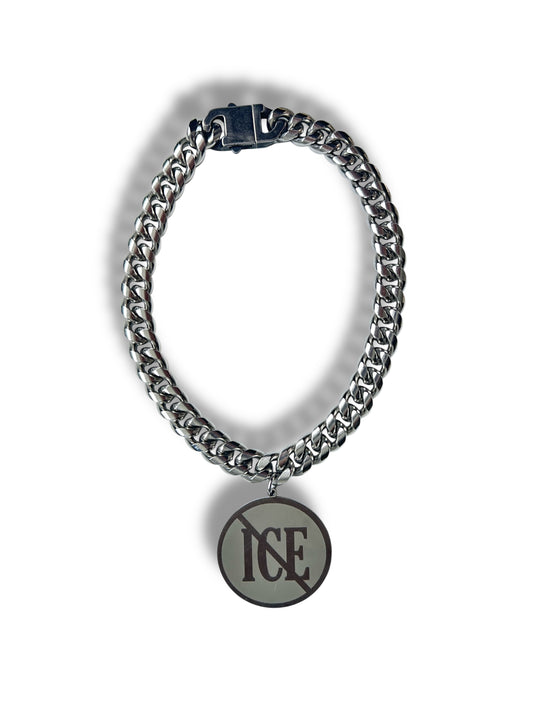 NO ICE Silver Stainless Cuban Necklace - Solid