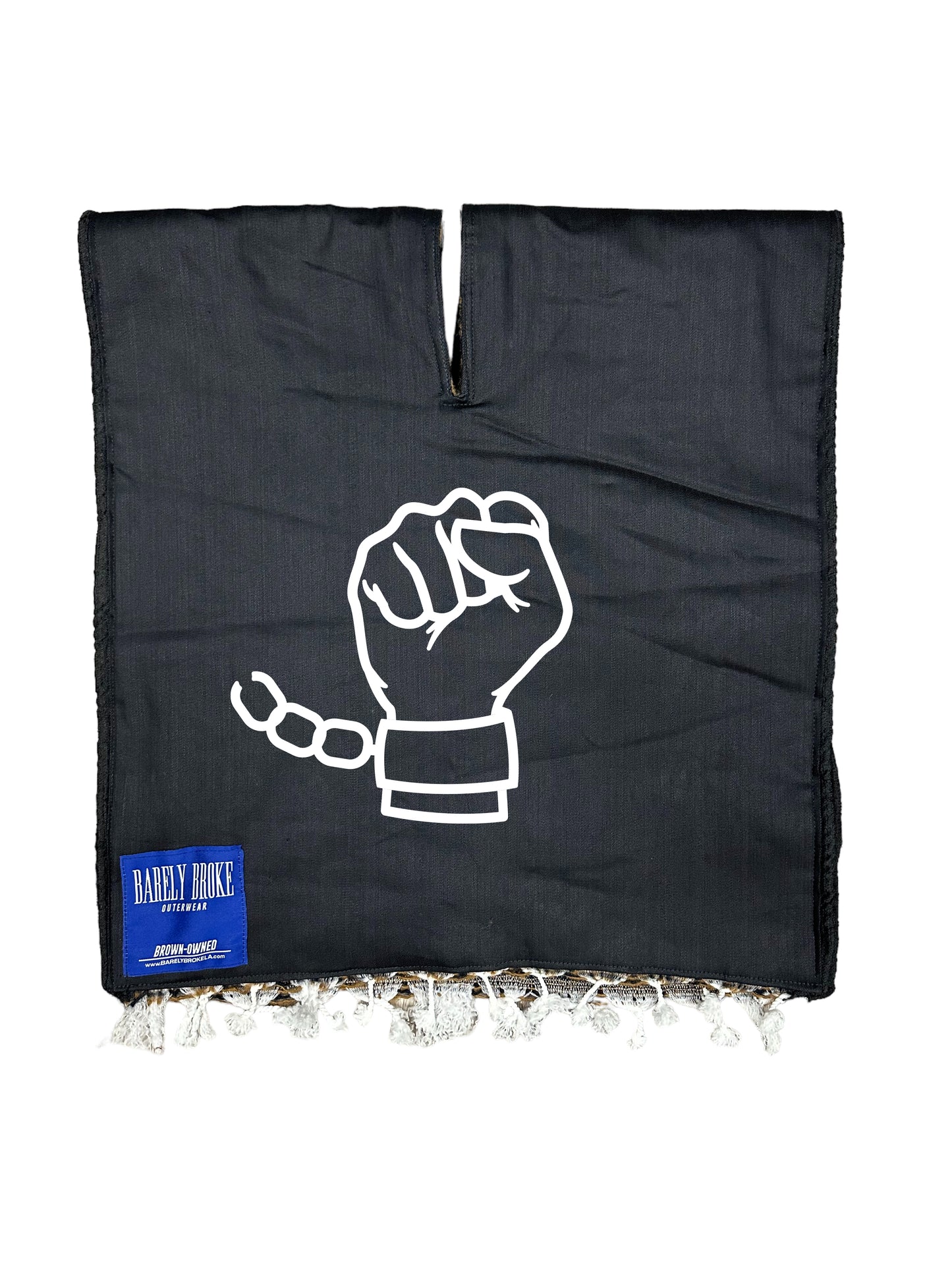 STALLION PONCHO - NAVY/BROWN