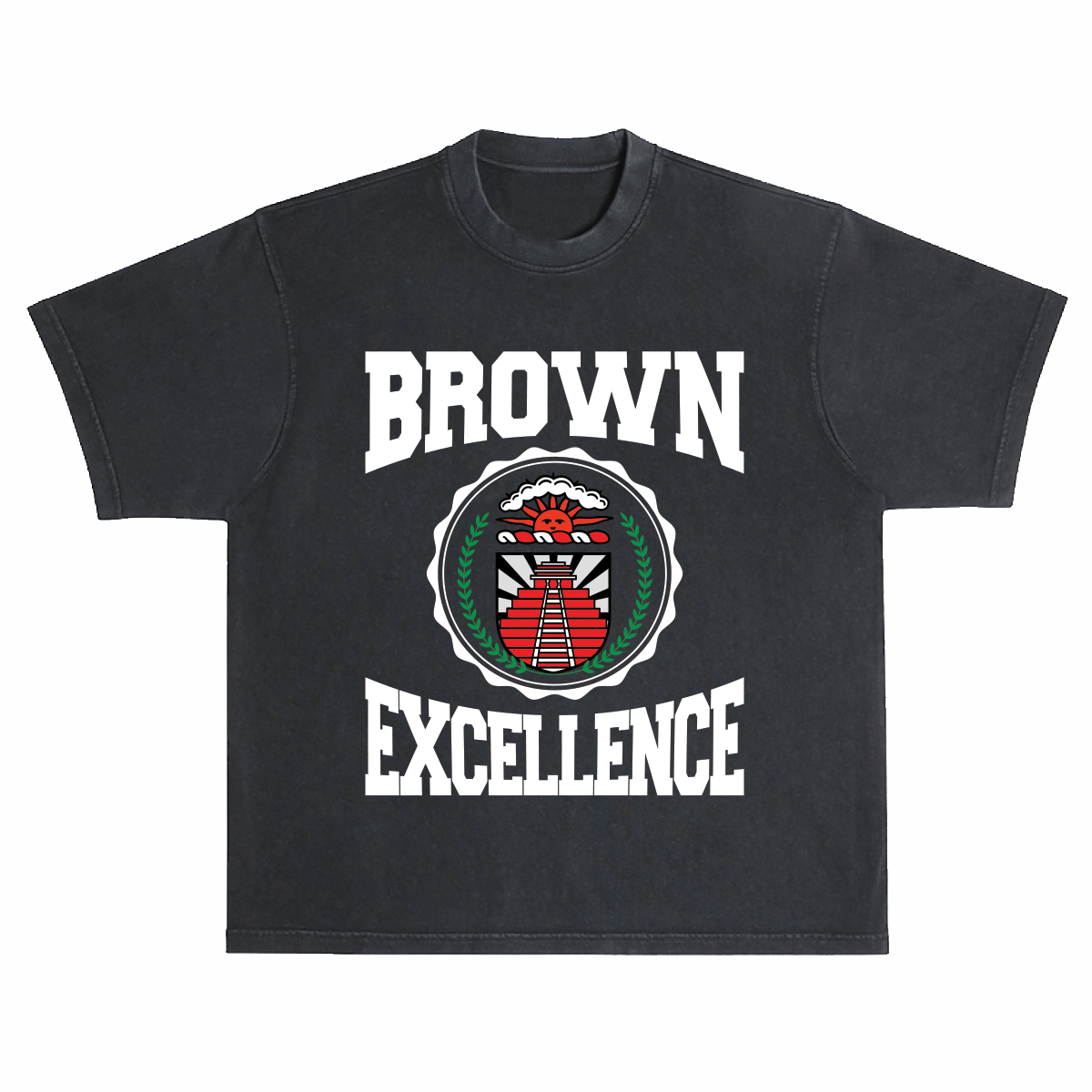 BROWN EXCELLENCE TEE - BLACK