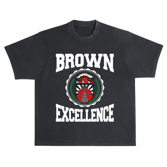 BROWN EXCELLENCE TEE - BLACK