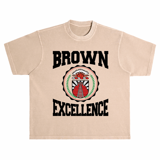 BROWN EXCELLENCE TEE - TAN