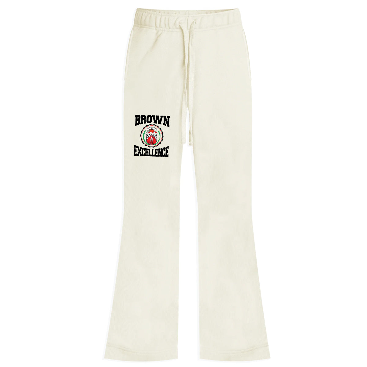 BROWN EXCELLENCE FLARED PANT - CREAM