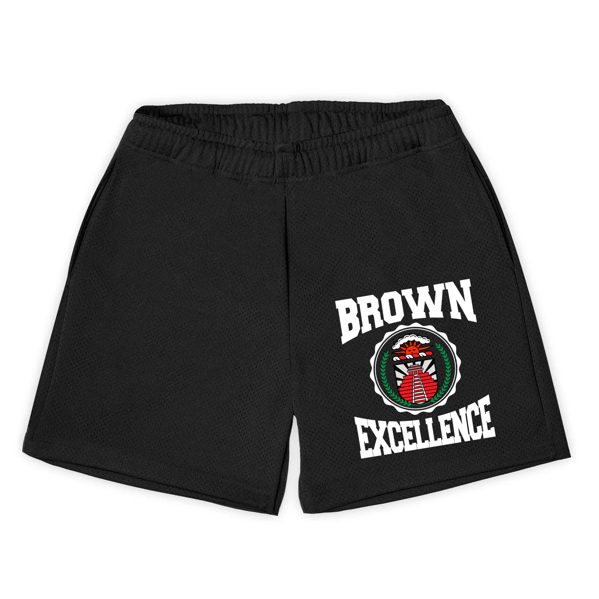 BROWN EXCELLENCE MESH SHORTS - BLACK