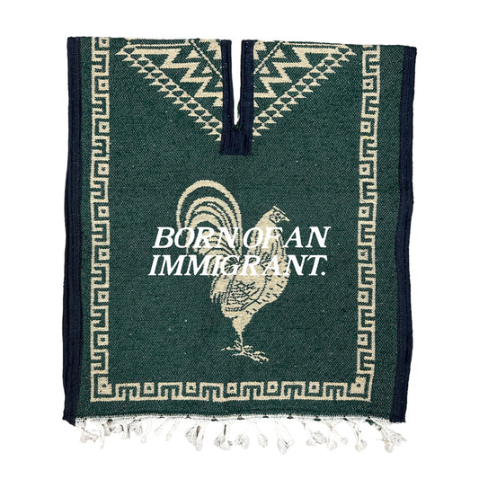 ROOSTER PONCHO - GREEN