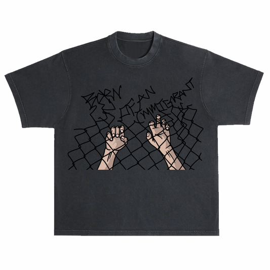 IMMIGRANT FENCE TEE - BLACK