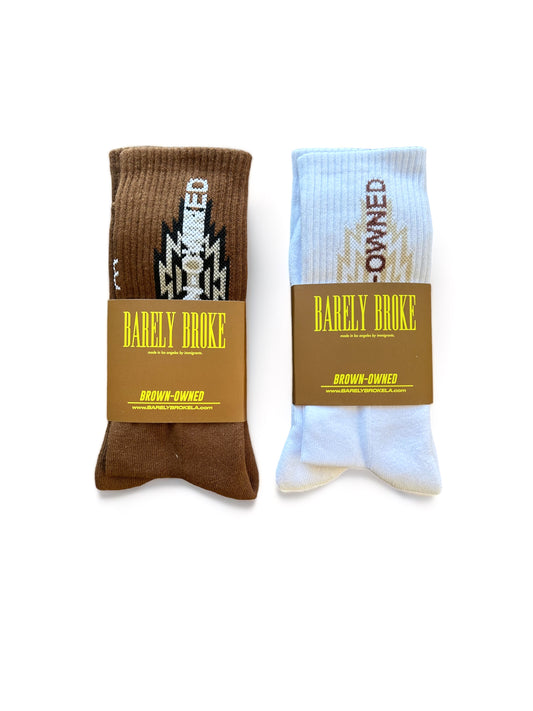 BROWN OWNED 2 PAIR SOCKS