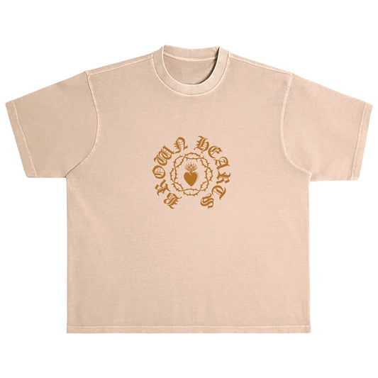 BROWN HEARTS TEE - BURRO