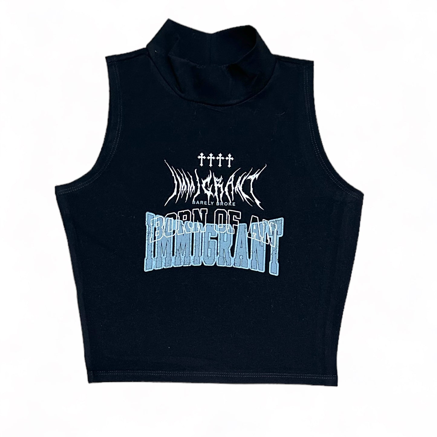 BORN OF AN IMMIGRANT LAST CHAPTER MOCK NECK - BLACK