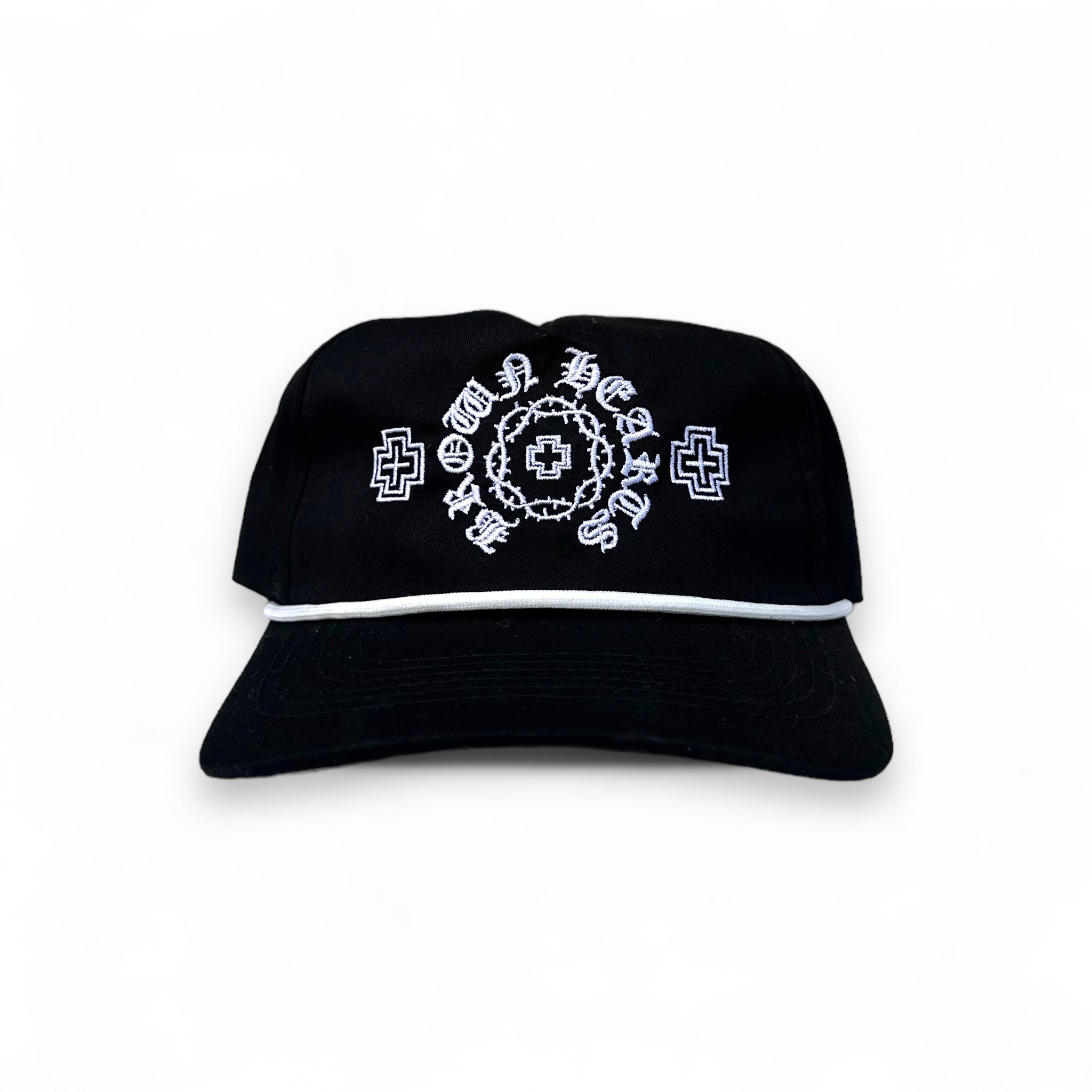 BROWN HEARTS CAP - BLACK